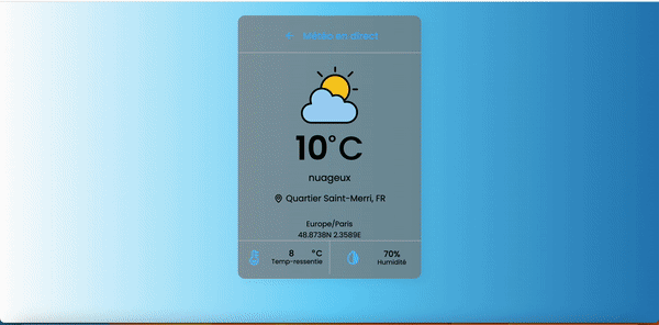 screen capture of a weather webpage