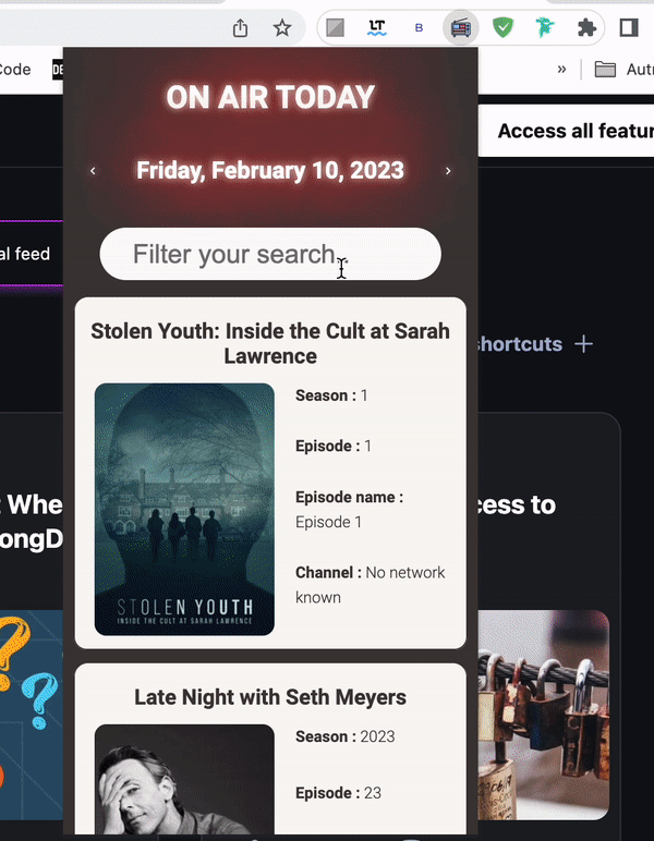 television programs info